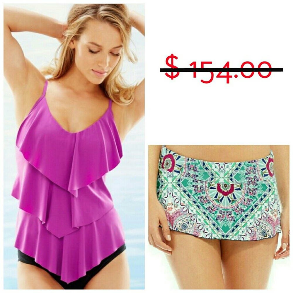 Tiered Ruffle Orchid Tankini